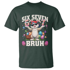Funny Easter Day Six Seven Bruh T Shirt 67 Bunny Easter Eggs TS11 Dark Forest Green Print Your Wear