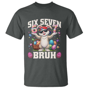 Funny Easter Day Six Seven Bruh T Shirt 67 Bunny Easter Eggs TS11 Dark Heather Print Your Wear