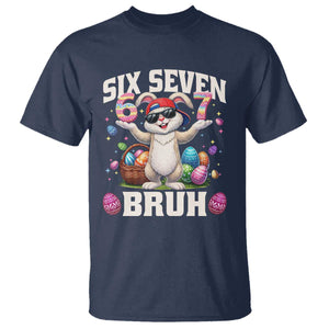 Funny Easter Day Six Seven Bruh T Shirt 67 Bunny Easter Eggs TS11 Navy Print Your Wear