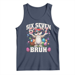 Funny Easter Day Six Seven Bruh Tank Top 67 Bunny Easter Eggs TS11 Navy Print Your Wear