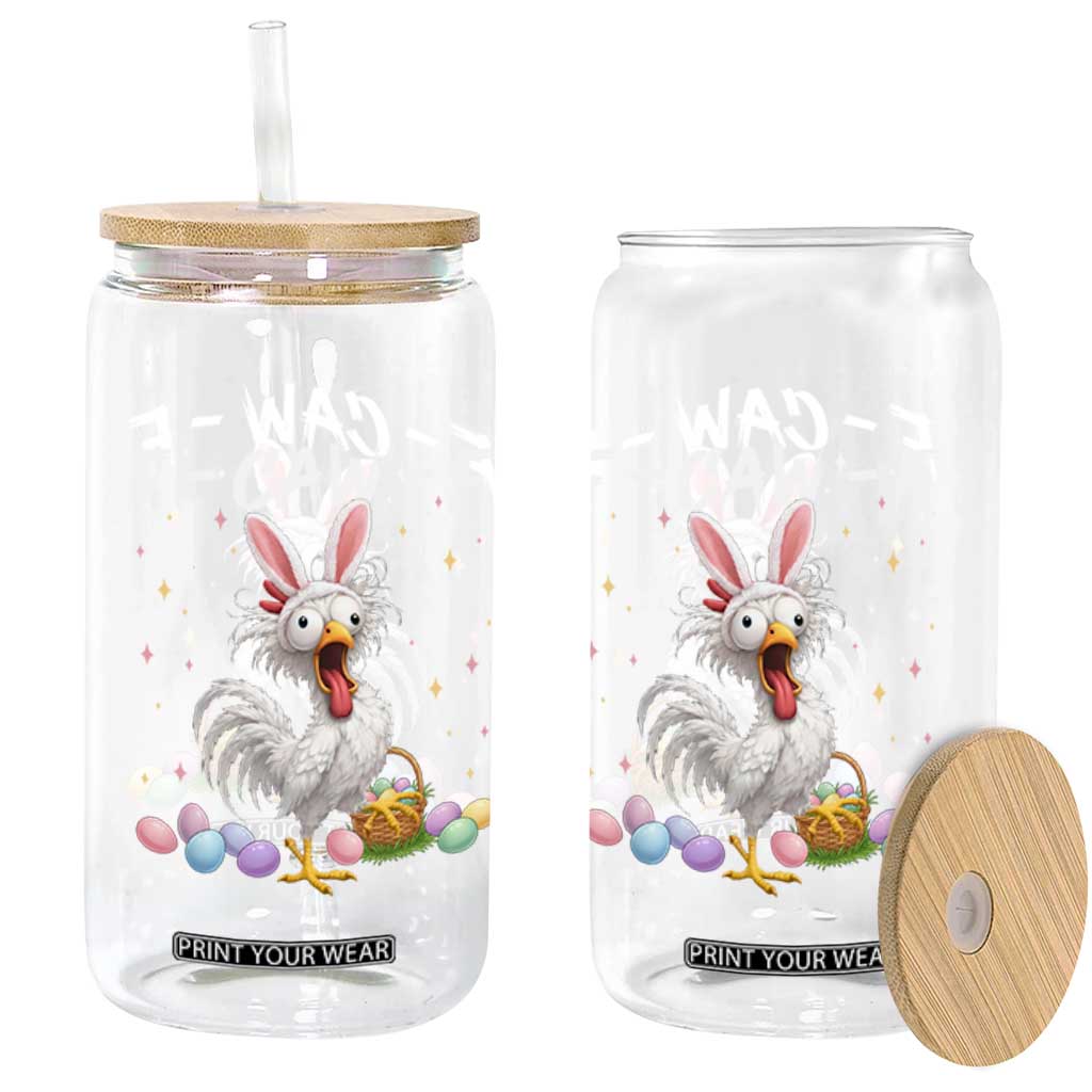 Funny Easter Day F Caw F Chicken Bunny Rooster Meme Glass Can TS11 Print Your Wear