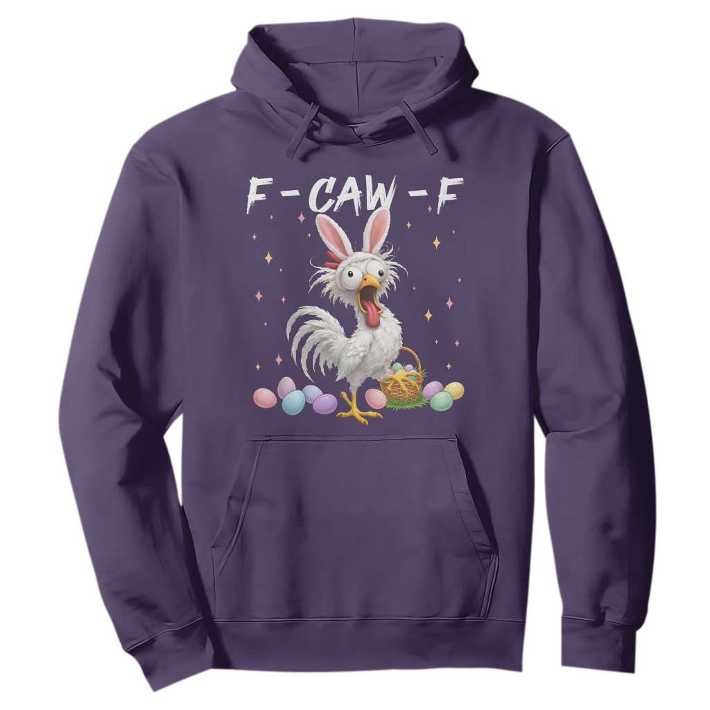 Funny Easter Day F Caw F Chicken Bunny Rooster Meme Hoodie TS11 Purple Print Your Wear