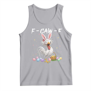 Funny Easter Day F Caw F Chicken Bunny Rooster Meme Tank Top TS11 Athletic Heather Print Your Wear