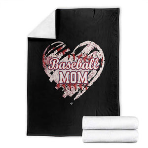 Baseball Mom Throw Blanket Baseball Mama Life Game Day Vintage Heart TS11 Black Print Your Wear