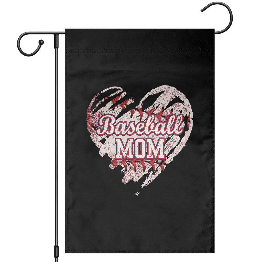 Baseball Mom Garden Flag Baseball Mama Life Game Day Vintage Heart TS11 Black Print Your Wear