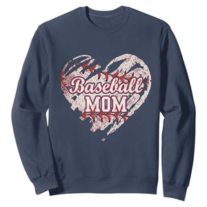 Baseball Mom Sweatshirt Baseball Mama Life Game Day Vintage Heart TS11 Navy Print Your Wear