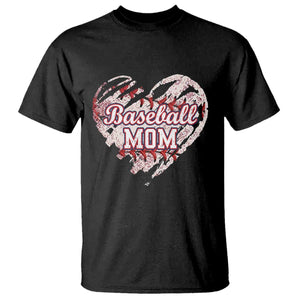 Baseball Mom T Shirt Baseball Mama Life Game Day Vintage Heart TS11 Black Print Your Wear