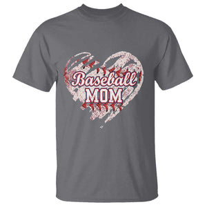 Baseball Mom T Shirt Baseball Mama Life Game Day Vintage Heart TS11 Charcoal Print Your Wear