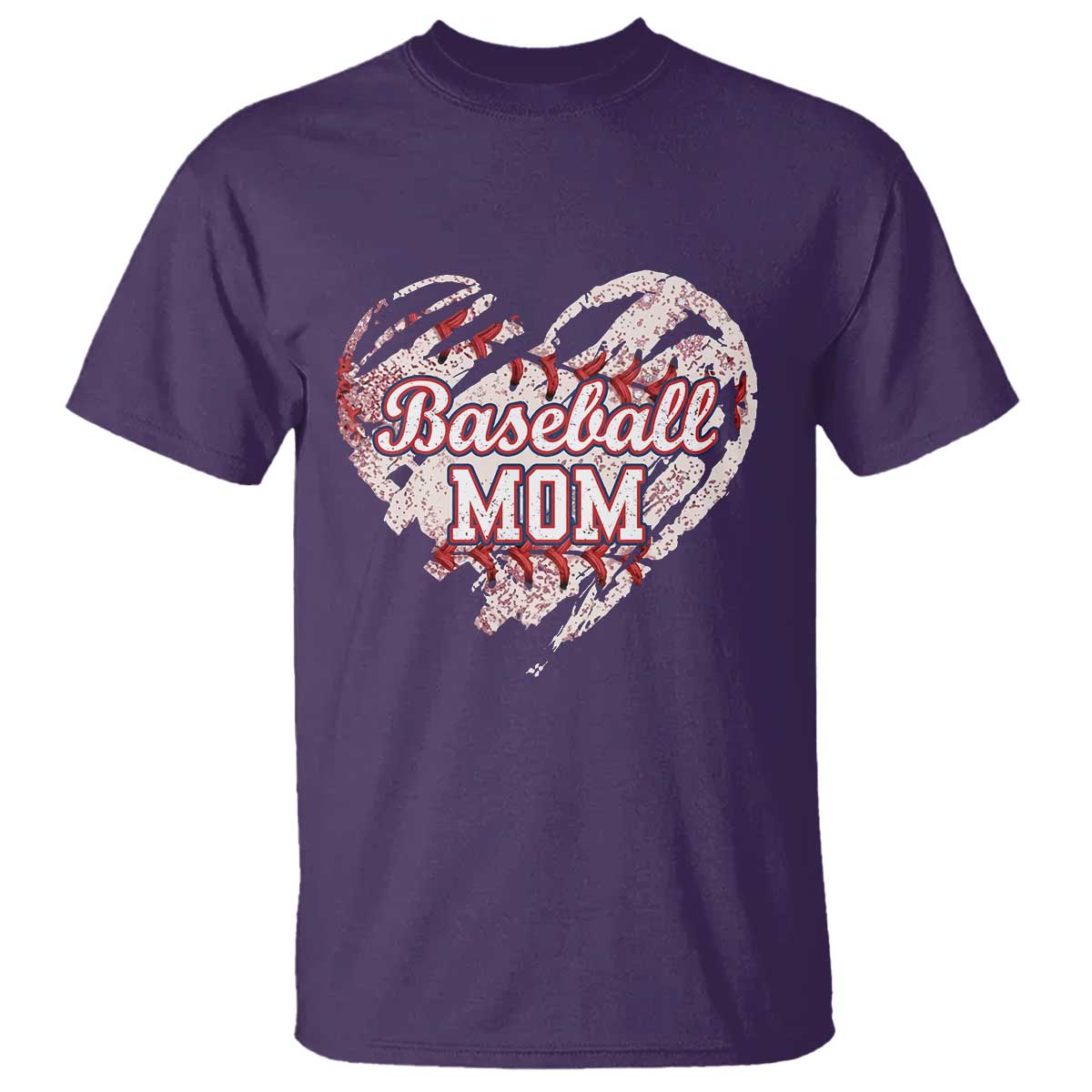 Baseball Mom T Shirt Baseball Mama Life Game Day Vintage Heart TS11 Purple Print Your Wear