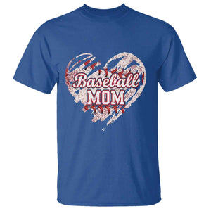 Baseball Mom T Shirt Baseball Mama Life Game Day Vintage Heart TS11 Royal Blue Print Your Wear