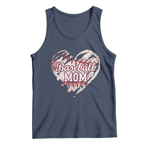 Baseball Mom Tank Top Baseball Mama Life Game Day Vintage Heart TS11 Navy Print Your Wear