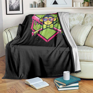 Party Monkey Baseball Drip Funny Animals Lover Throw Blanket TS11 Print Your Wear