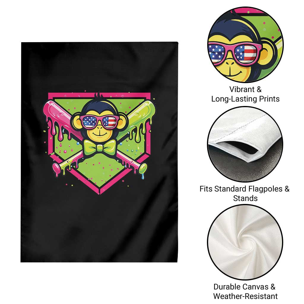 Party Monkey Baseball Drip Funny Animals Lover Garden Flag TS11 Print Your Wear