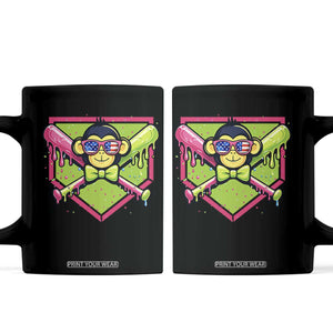 Party Monkey Baseball Drip Funny Animals Lover Coffee Mug TS11 Black Print Your Wear