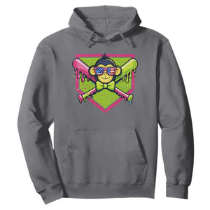 Party Monkey Baseball Drip Funny Animals Lover Hoodie TS11 Charcoal Print Your Wear
