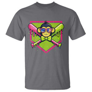 Party Monkey Baseball Drip Funny Animals Lover T Shirt TS11 Charcoal Print Your Wear