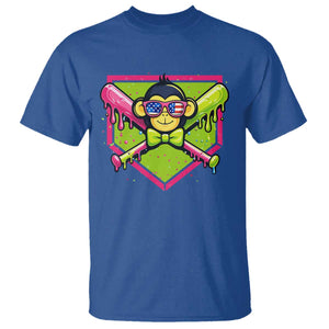 Party Monkey Baseball Drip Funny Animals Lover T Shirt TS11 Royal Blue Print Your Wear