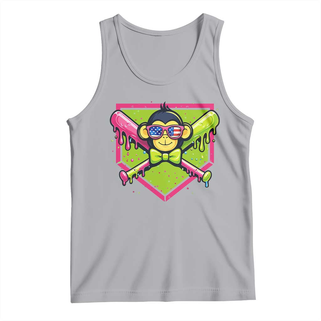 Party Monkey Baseball Drip Funny Animals Lover Tank Top TS11 Athletic Heather Print Your Wear