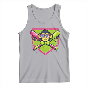 Party Monkey Baseball Drip Funny Animals Lover Tank Top TS11 Athletic Heather Print Your Wear