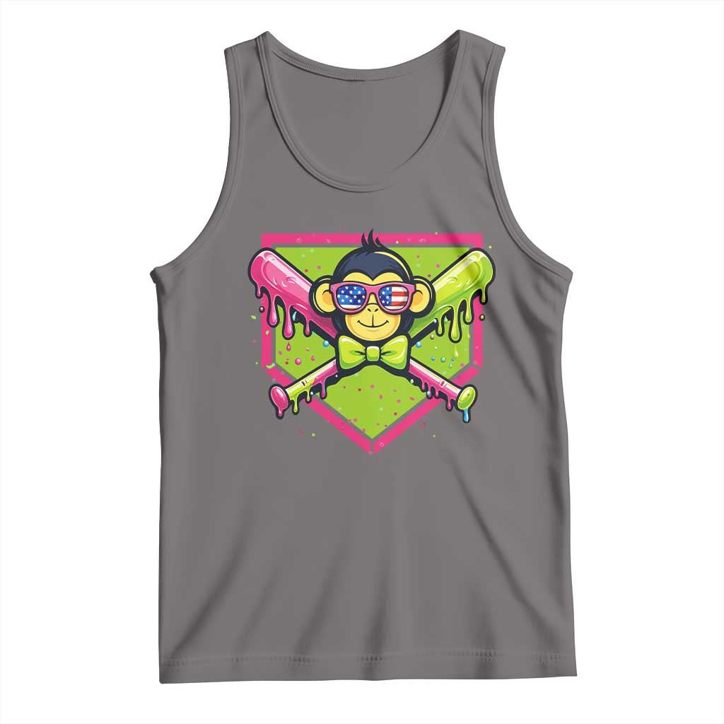 Party Monkey Baseball Drip Funny Animals Lover Tank Top TS11 Deep Heather Print Your Wear