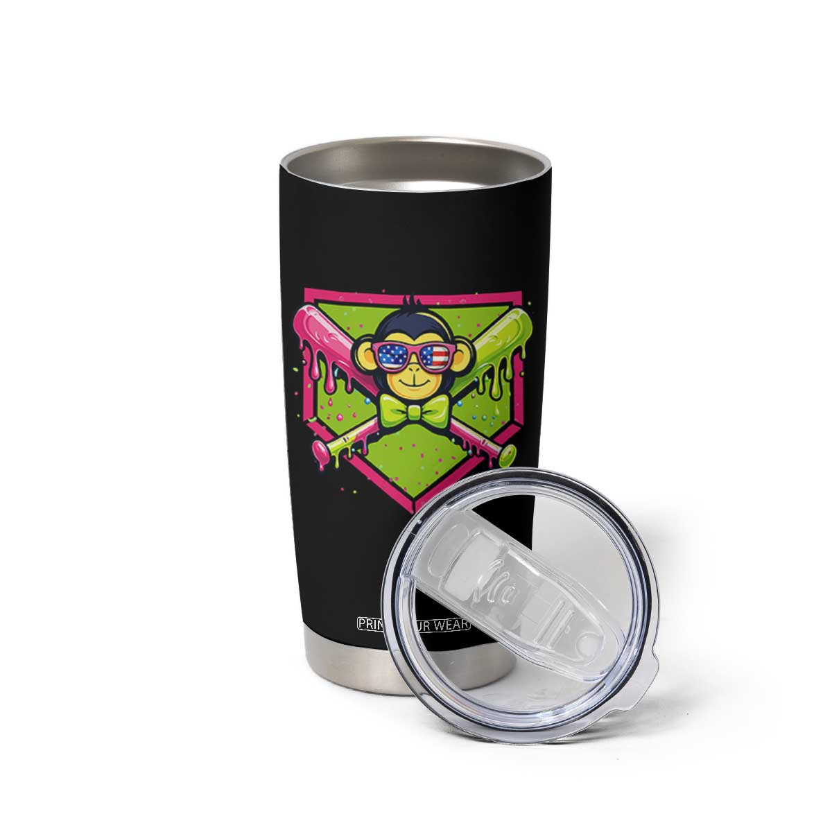Party Monkey Baseball Drip Funny Animals Lover Tumbler Cup TS11 Print Your Wear
