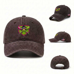 Party Monkey Baseball Drip Funny Animals Lover Washed Cotton Baseball Cap TS11 Washed Cap Universal Fit Dark Brown Print Your Wear
