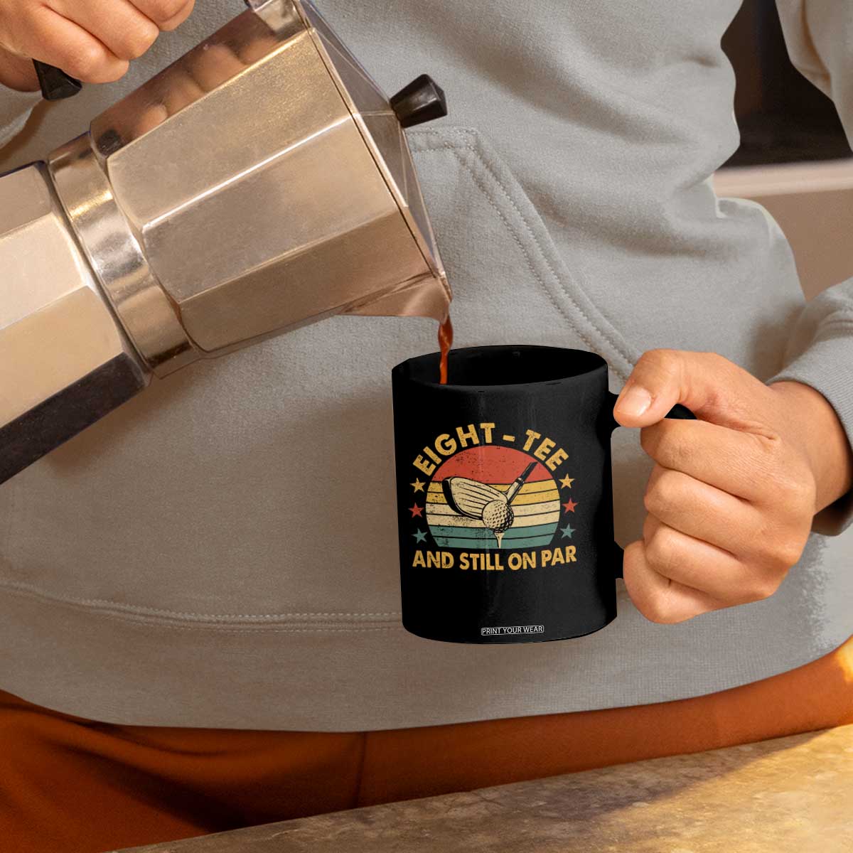 80th Birthday Golf Coffee Mug Funny Eight Tee And Still On Par 80 Years Old TS11 Print Your Wear