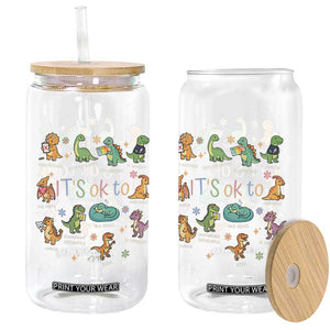Dinosaur Autism Awareness Glass Can It Is Okay to Be Different Dino Lover TS11 Print Your Wear