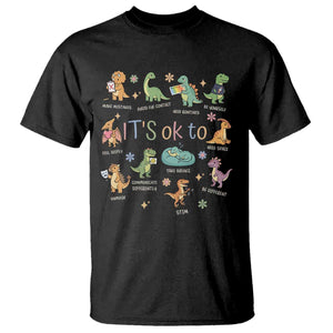 Dinosaur Autism Awareness T Shirt It Is Okay to Be Different Dino Lover TS11 Black Print Your Wear