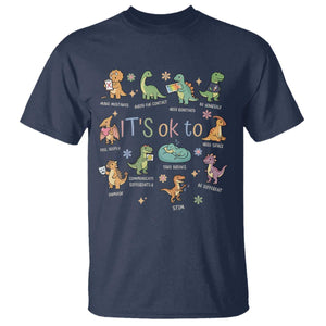 Dinosaur Autism Awareness T Shirt It Is Okay to Be Different Dino Lover TS11 Navy Print Your Wear