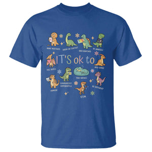 Dinosaur Autism Awareness T Shirt It Is Okay to Be Different Dino Lover TS11 Royal Blue Print Your Wear