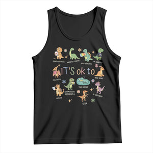 Dinosaur Autism Awareness Tank Top It Is Okay to Be Different Dino Lover TS11 Black Print Your Wear