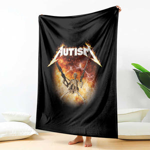 Autism Skeleton Funny Meme Throw Blanket Fire Burning Flames TS11 Print Your Wear