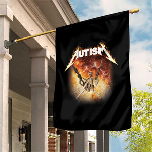 Autism Skeleton Funny Meme Garden Flag Fire Burning Flames TS11 Print Your Wear