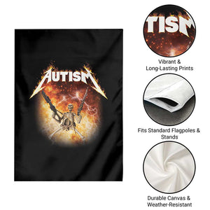 Autism Skeleton Funny Meme Garden Flag Fire Burning Flames TS11 Print Your Wear