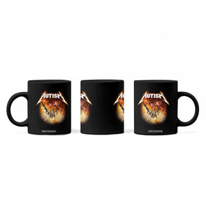 Autism Skeleton Funny Meme Coffee Mug Fire Burning Flames TS11 Print Your Wear