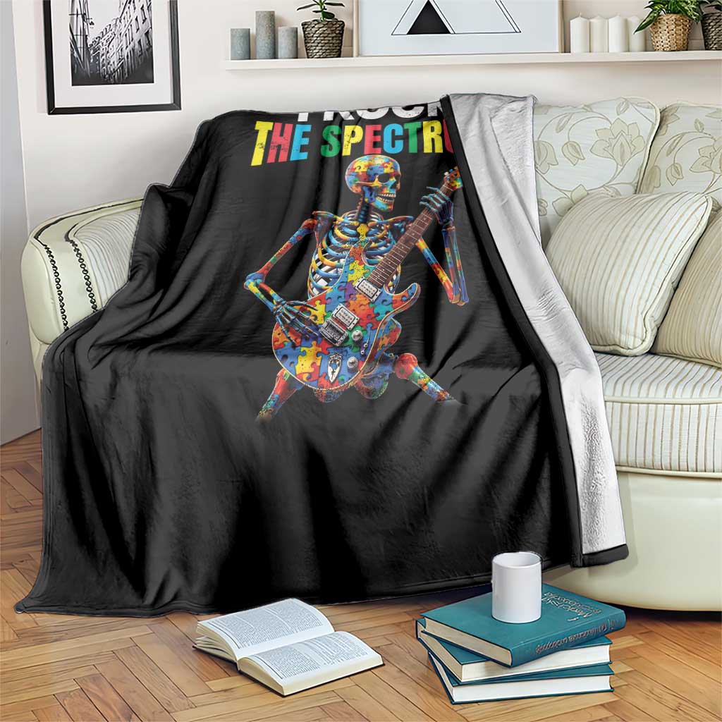 Autism Skeleton Rocker Throw Blanket I Rock The Spectrum Autism Awareness TS11 Print Your Wear