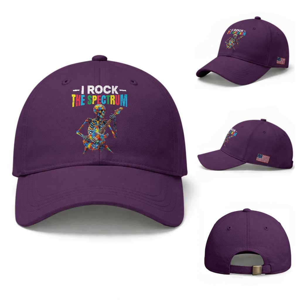 Autism Skeleton Rocker Baseball Cap I Rock The Spectrum Autism Awareness TS11 Baseball Cap Universal Fit Purple Print Your Wear