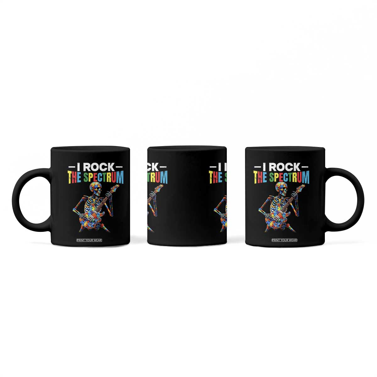Autism Skeleton Rocker Coffee Mug I Rock The Spectrum Autism Awareness TS11 Print Your Wear