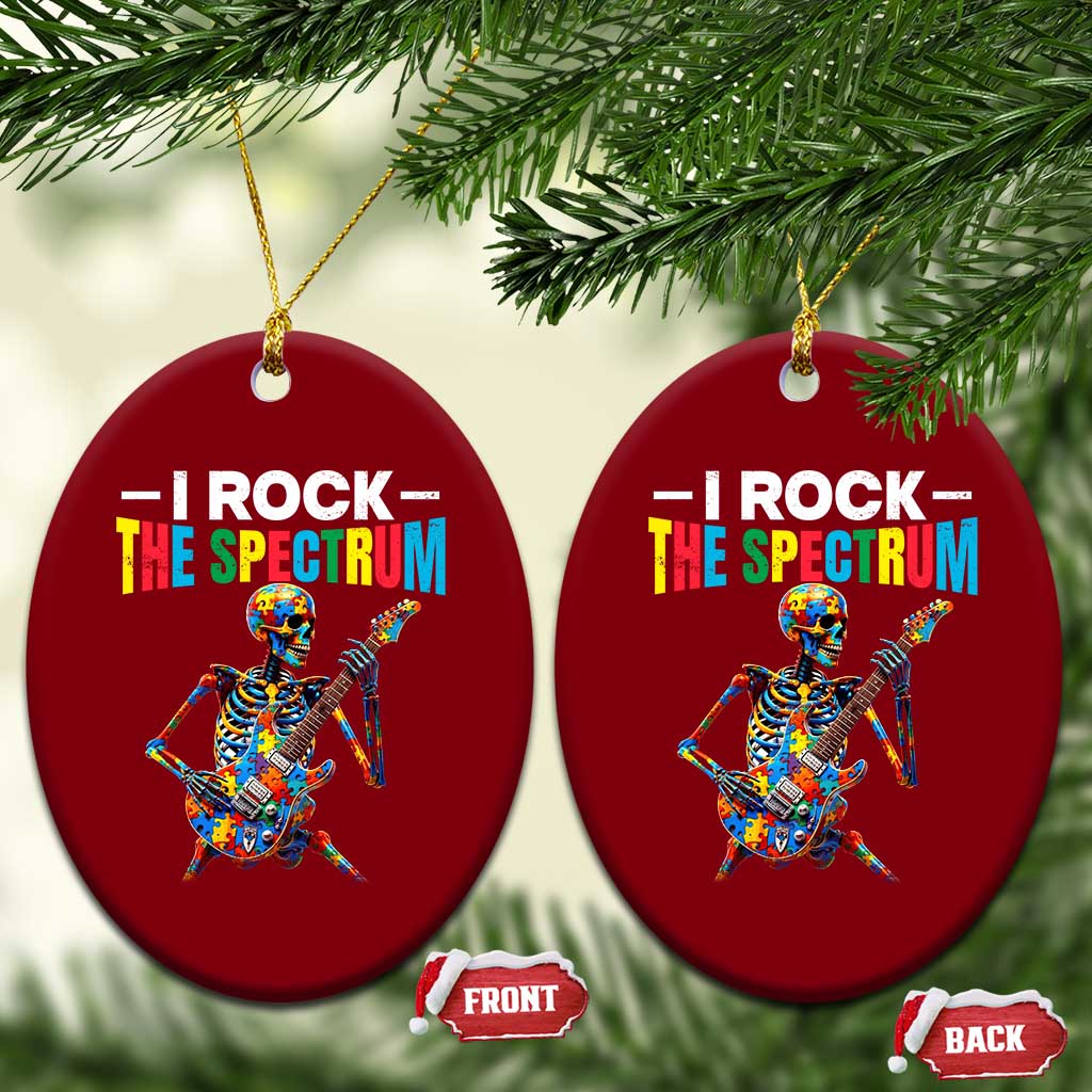 Autism Skeleton Rocker Ceramic Ornament I Rock The Spectrum Autism Awareness TS11 Print Your Wear