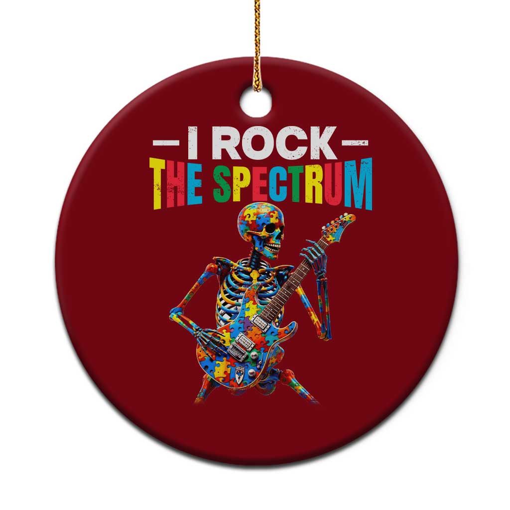 Autism Skeleton Rocker Ceramic Ornament I Rock The Spectrum Autism Awareness TS11 1pc Red Print Your Wear