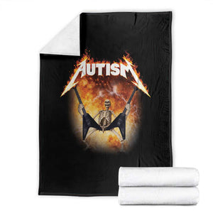 Autism Skeleton Rocker Throw Blanket Hardcore Rock Style Artwork TS11 Black Print Your Wear