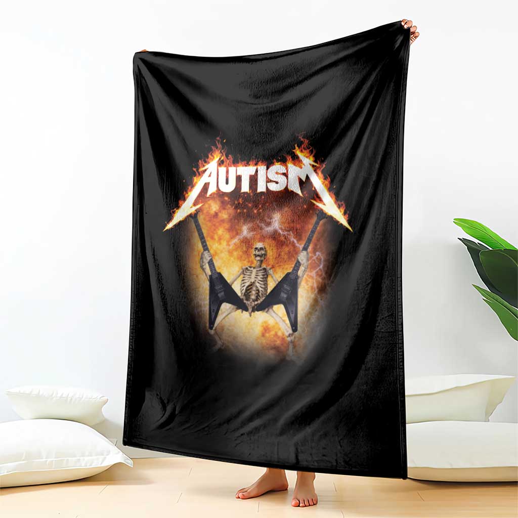 Autism Skeleton Rocker Throw Blanket Hardcore Rock Style Artwork TS11 Print Your Wear