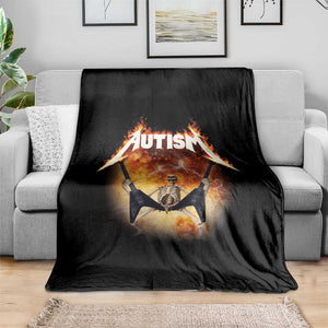Autism Skeleton Rocker Throw Blanket Hardcore Rock Style Artwork TS11 Print Your Wear