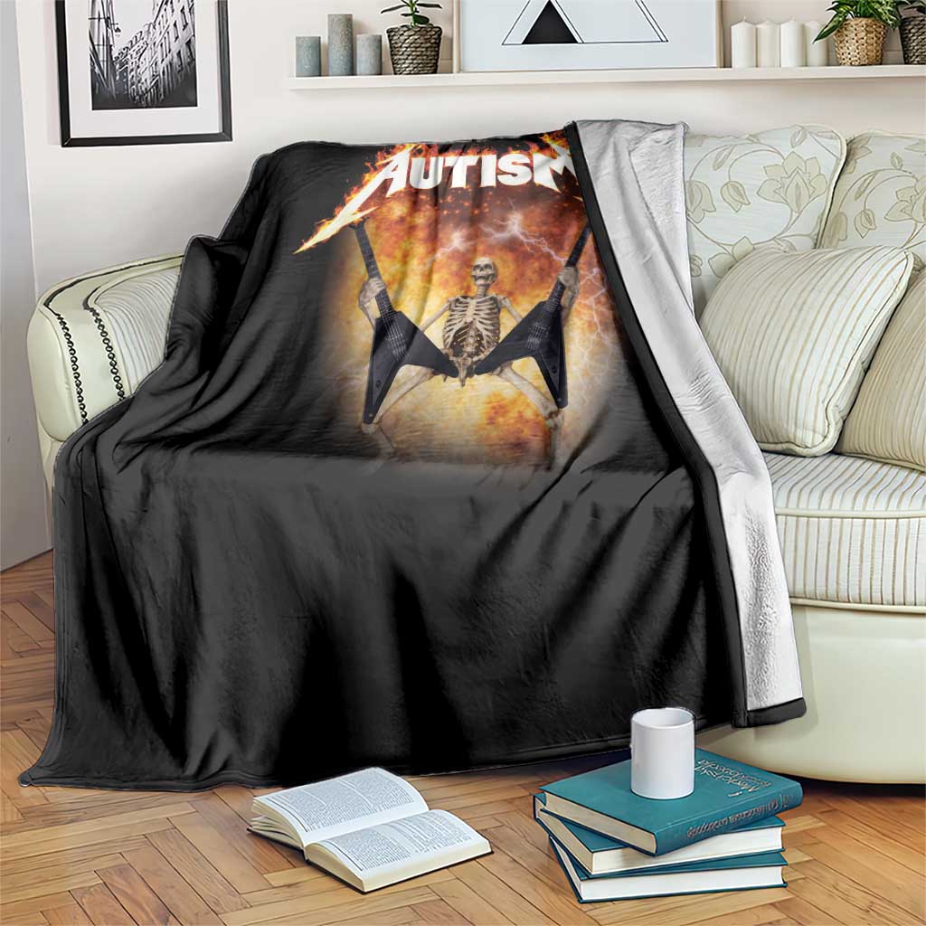 Autism Skeleton Rocker Throw Blanket Hardcore Rock Style Artwork TS11 Print Your Wear