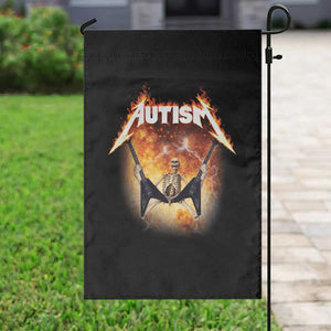 Autism Skeleton Rocker Garden Flag Hardcore Rock Style Artwork TS11 Print Your Wear
