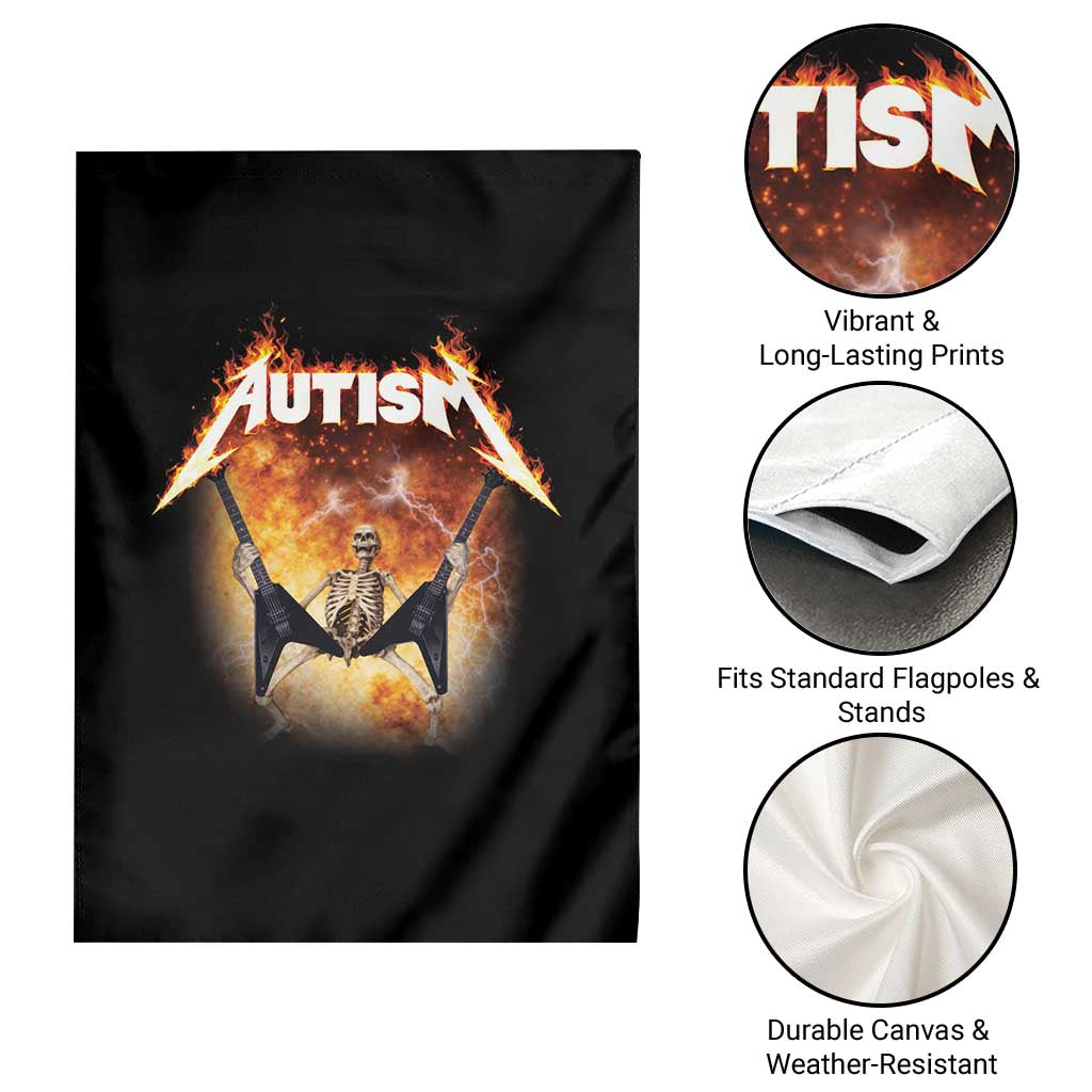 Autism Skeleton Rocker Garden Flag Hardcore Rock Style Artwork TS11 Print Your Wear