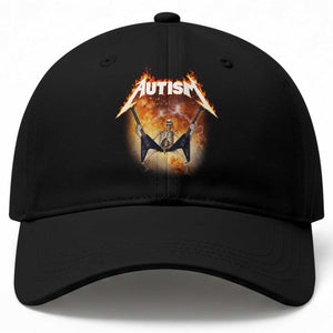 Autism Skeleton Rocker Baseball Cap Hardcore Rock Style Artwork TS11 Print Your Wear