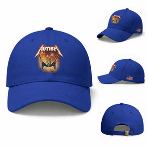 Autism Skeleton Rocker Baseball Cap Hardcore Rock Style Artwork TS11 Baseball Cap Universal Fit Royal Blue Print Your Wear