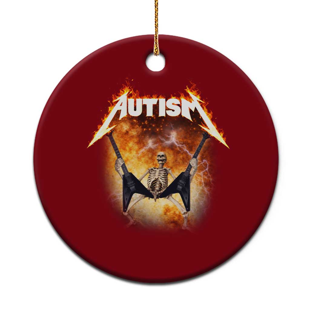 Autism Skeleton Rocker Ceramic Ornament Hardcore Rock Style Artwork TS11 1pc Red Print Your Wear